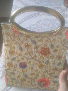 Floral Embroidered Clutch