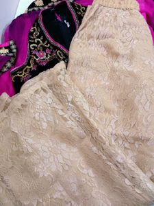 Embroidered Black &amp; Pink Sarara