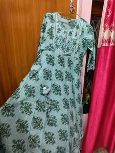 Anarkali Cotton Suit Wth Heavy Tassels