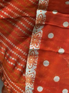 Orange Striped Saree