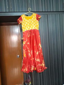 Red &amp; Yellow Ethnic Dress 36 bust length 50