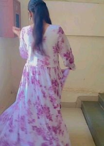 Pari Gorgete Gown With Printed Flower Design