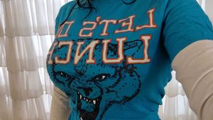 Blue Graphic Tee fitted vintage h&m