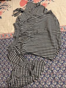 Off-Shoulder Gingham Top