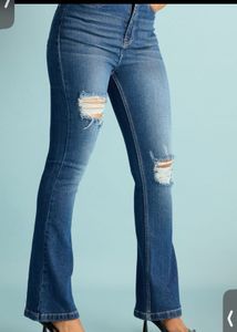 Distressed Flare Leg Jeans By Freakins