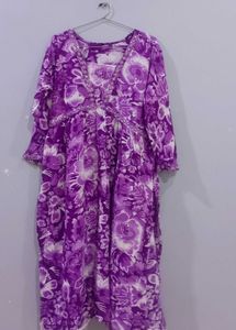 Flowy Purple Paradise Floral Print Kurti💜💫