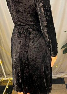 Black Velvet Wrap Dress