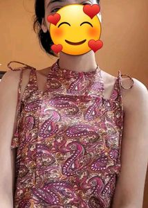 Paisley Print Sleeveless Mini Dress