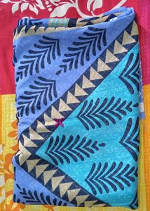 Elegant Blue Printed Saree💙🩵