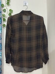 Plaid Sheer Top