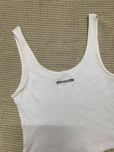 White Ribbed Tank Top