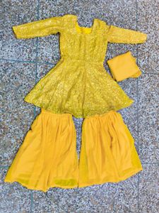 sharara Set Yellow Sparkling
