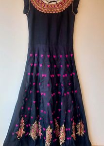 Black Anarkali With Dupatta For Women