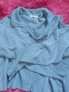 Light Blue Button-Down Cardigan