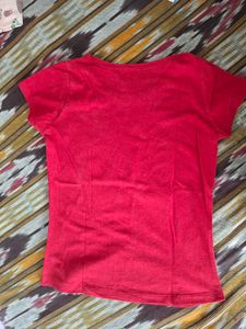 Blue Frock And Red Minie Print Top