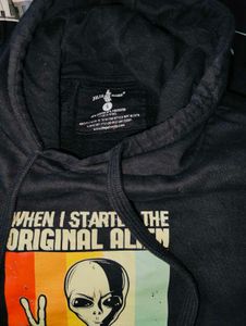 Black Graphic Print Hoodie