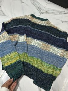 Striped Embellished Sweater