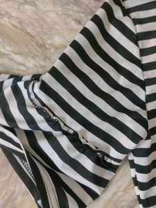 Striped Dress with Ruffle Sleeves