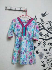 Pure Cotton flower Printed Kurti 🌺