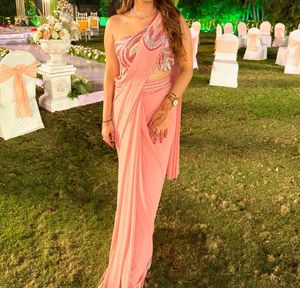 Designer Ready To Wear Saree With Sequenced Blouse