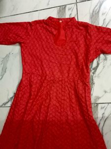 Pink Thread work Long Kurti