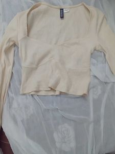 Cream Long Sleeve Top