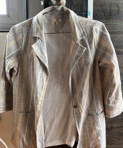 Striped Linen Blend Blazer