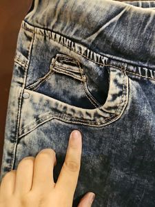 Grey Blue , Ribbed Jeans