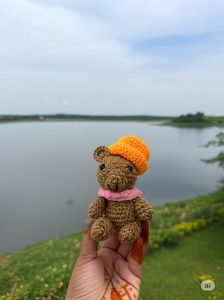 Handmade Crochet Teddy With Cap And Scarf