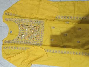 Yellow Embroidered Kurta Set