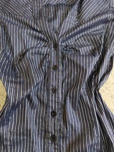 Half Sleeve Fitted Y2k Office Siren Shirt