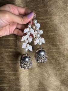 Oxidised & Pearl Earrings