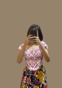 Floral Puff Sleeve Top