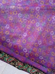 Net Purple Saree 💜