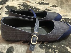 Garima Blue Plaid Mary Janes - Size 4