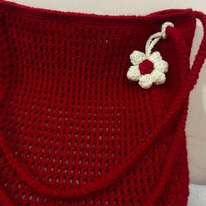Red Crochet Handbag