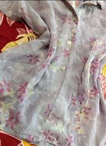 Lavender 3/4 Sleeves Shirt