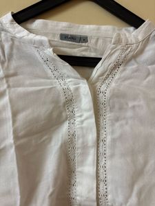 Off White Embroidered Shirt