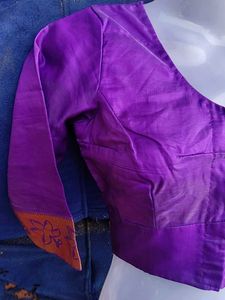 🎉🎉Elegant Purple Floral Saree With Blouse