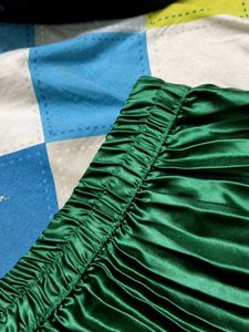 Emerald Green Pleated Skirt