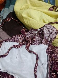 Burgundy shiny short kurti