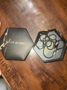 Men’s Black Mamba Necklace &amp; Ring free size
