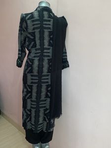 Elegant Black Printed 3 Pcs Set