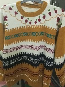 Embroided Oversized Sweater 🌸✨ With Free Jeans