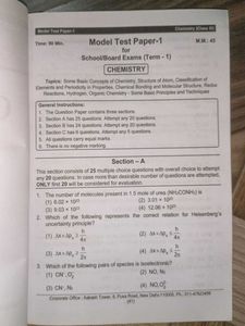 Aakash Class 11 Model Test Papers