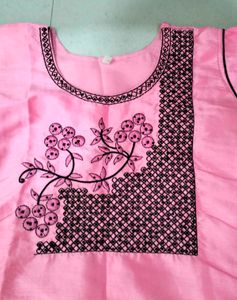 Pink Embroidered Kurti