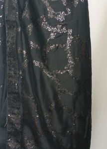 Elegant Black Sequin Saree