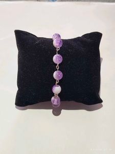 Set Of 2 Amethyst Beaded Bracelet