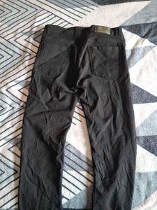 Solid Black Denim Pants