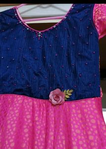 Ethinic Gown In Blue 💙 &amp; Rani Pink